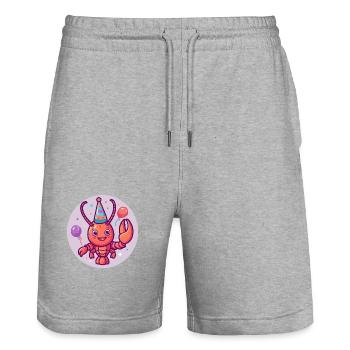 Hummer Krebs Geburtstag Comic - Stanley/Stella Unisex Bio Joggingshorts Trainer  - Grau meliert - Vorne - Nik (191cm) & Marisol (170cm)