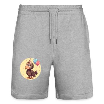 Harpyie Vogel Geburtstag Comic - Stanley/Stella Unisex Bio Joggingshorts Trainer  - Grau meliert - Vorne - Nik (191cm) & Marisol (170cm)