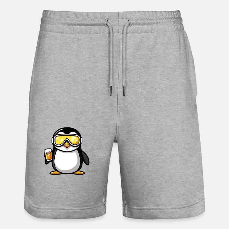 Penguin Ski Bière - Short de jogging bio TRAINER Stanley/Stella unisexe - gris chiné