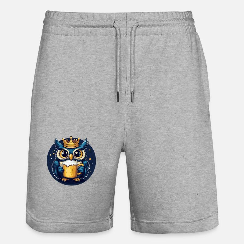 Eule Bier - Stanley/Stella Unisex Bio Joggingshorts Trainer  - Grau meliert