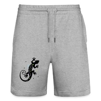Stilisierter Gecko im klaren Vektorstil - Stanley/Stella Unisex Bio Joggingshorts Trainer  - Grau meliert - Vorne - Nik (191cm) & Marisol (170cm)