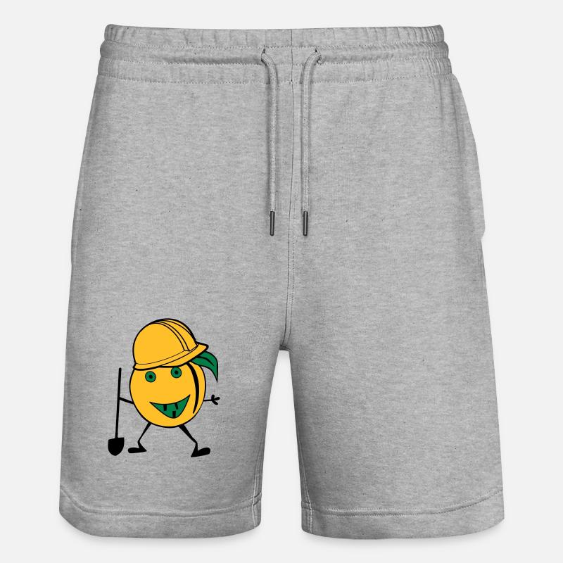 Orangen Bauarbeiter - Stanley/Stella Unisex Bio Joggingshorts Trainer  - Grau meliert