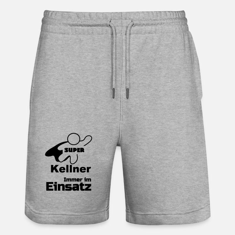 Super Kellner Geschenk - Stanley/Stella Unisex Bio Joggingshorts Trainer  - Grau meliert