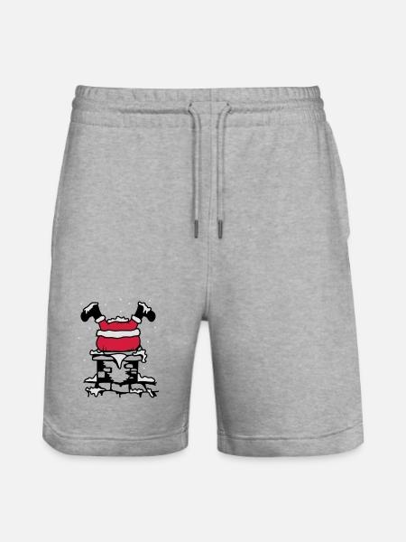 Julemanden er kørt fast i skorsten - Stanley/Stella Trainer økologiske unisex joggingshorts - grå meleret