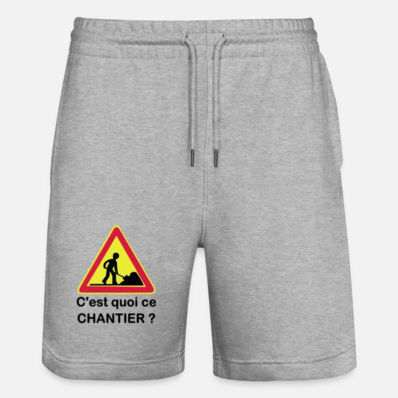 C'est quoi ce chantier ? - Short de jogging bio TRAINER Stanley/Stella unisexe - gris chiné