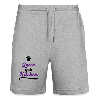 kochen - Stanley/Stella Unisex Bio Joggingshorts Trainer  - Grau meliert - Vorne - Nik (191cm) & Marisol (170cm)