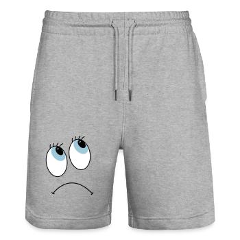 eyes - Stanley/Stella Trainer Unisex Organic Jogging Shorts - heather grey - Front - Nik (191cm) & Marisol (170cm)
