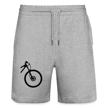 VTT front - Short de jogging bio TRAINER Stanley/Stella unisexe - gris chiné - Devant - Nik (191cm) & Marisol (170cm)