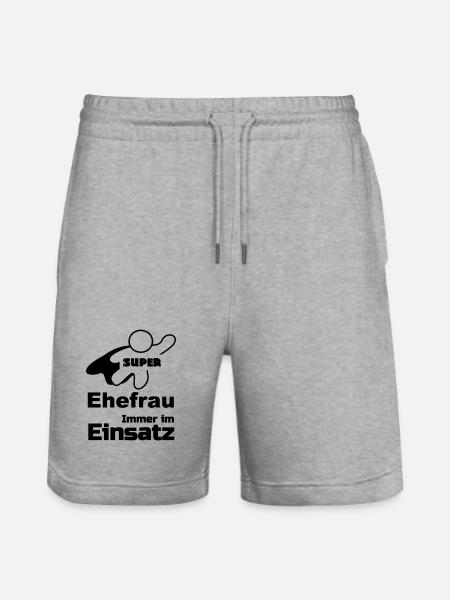 Super Ehefrau Geschenk - Stanley/Stella Unisex Bio Joggingshorts Trainer - Grau meliert