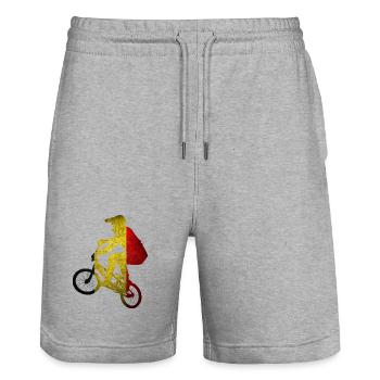 Grunge-Belgischer Flaggenradfahrer - Stanley/Stella Unisex Bio Joggingshorts Trainer  - Grau meliert - Vorne - Nik (191cm) & Marisol (170cm)