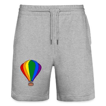 Ballon arc-en-ciel - Short de jogging bio TRAINER Stanley/Stella unisexe - gris chiné - Devant - Nik (191cm) & Marisol (170cm)