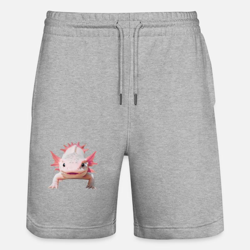 Glücklicher Axolotl - Stanley/Stella Unisex Bio Joggingshorts Trainer  - Grau meliert