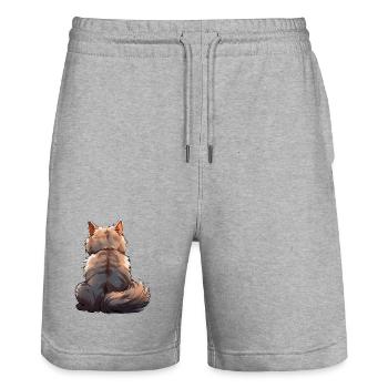 Geräuschvoll - Stanley/Stella Unisex Bio Joggingshorts Trainer  - Grau meliert - Vorne - Nik (191cm) & Marisol (170cm)