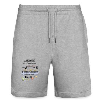 Citation imagination - Short de jogging bio TRAINER Stanley/Stella unisexe - gris chiné - Devant - Nik (191cm) & Marisol (170cm)