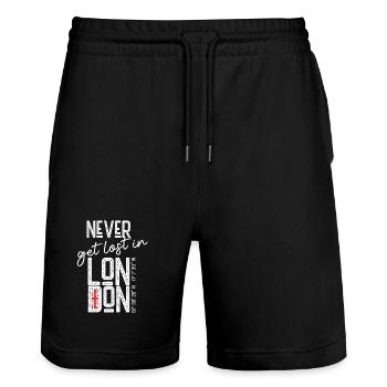 Never get lost in London - Stanley/Stella Unisex Bio Joggingshorts Trainer  - Schwarz - Vorne - Nik (191cm) & Marisol (170cm)