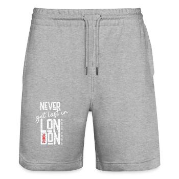 Never get lost in London - Stanley/Stella Unisex Bio Joggingshorts Trainer  - Grau meliert - Vorne - Nik (191cm) & Marisol (170cm)