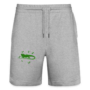 Bearded dragon - amphibian animal - Stanley/Stella Trainer Unisex Organic Jogging Shorts - heather grey - Front - Nik (191cm) & Marisol (170cm)