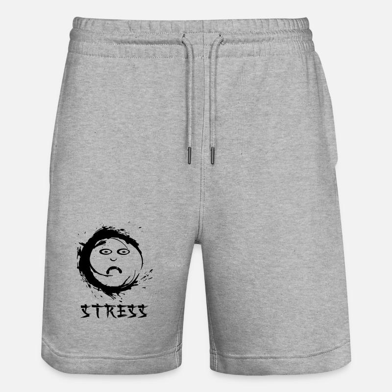 Enzo zen smiley Ensie Stress - Short de jogging bio TRAINER Stanley/Stella unisexe - gris chiné