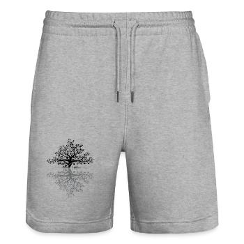 Tree Reflection Forest Nature Protection Outdoor Love - Stanley/Stella Trainer Unisex Organic Jogging Shorts - heather grey - Front - Nik (191cm) & Marisol (170cm)