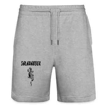 Salamandre noire - Short de jogging bio TRAINER Stanley/Stella unisexe - gris chiné - Devant - Nik (191cm) & Marisol (170cm)