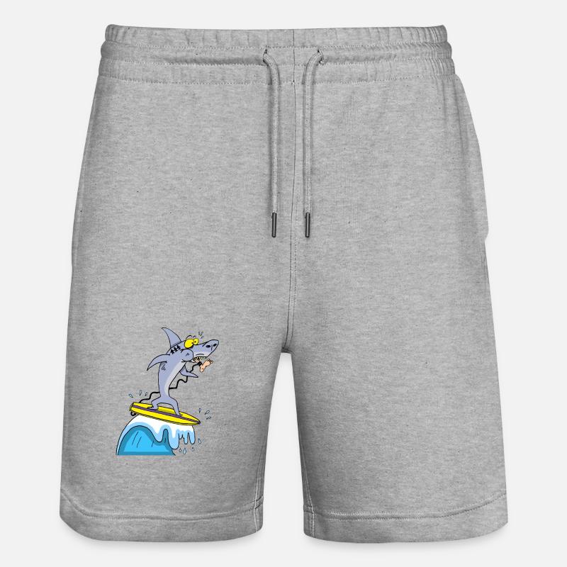 Le requin et le surf - Short de jogging bio TRAINER Stanley/Stella unisexe - gris chiné