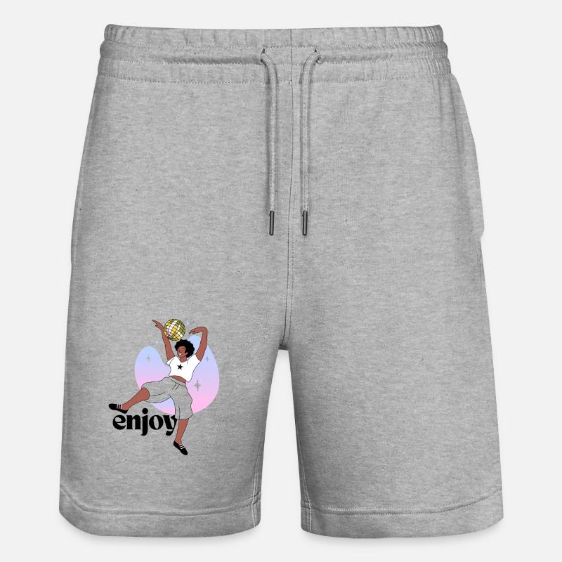 Disco Dancing Empreinte digitale Illustration - Short de jogging bio TRAINER Stanley/Stella unisexe - gris chiné