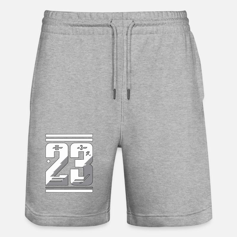 Graphique élégant numéro 23 - Short de jogging bio TRAINER Stanley/Stella unisexe - gris chiné