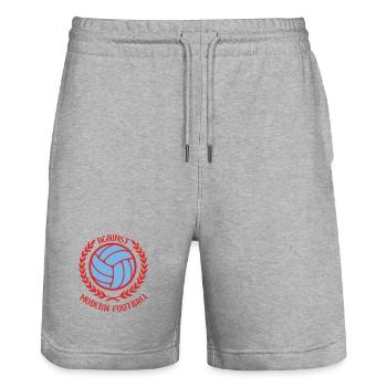 Gegen den modernen Fußball - Stanley/Stella Unisex Bio Joggingshorts Trainer  - Grau meliert - Vorne - Nik (191cm) & Marisol (170cm)