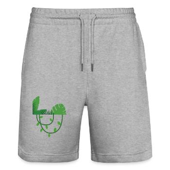 Natur modern - Stanley/Stella Unisex Bio Joggingshorts Trainer  - Grau meliert - Vorne - Nik (191cm) & Marisol (170cm)