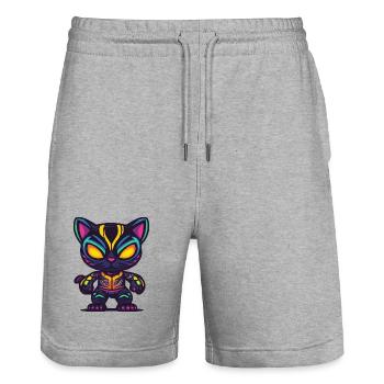 Panther Halloween Zombie - Stanley/Stella Trainer Unisex Organic Jogging Shorts - heather grey - Front - Nik (191cm) & Marisol (170cm)