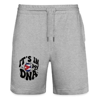 Cuban DNA Cuba Flag Hispanic - Stanley/Stella Trainer Unisex Organic Jogging Shorts - heather grey - Front - Nik (191cm) & Marisol (170cm)