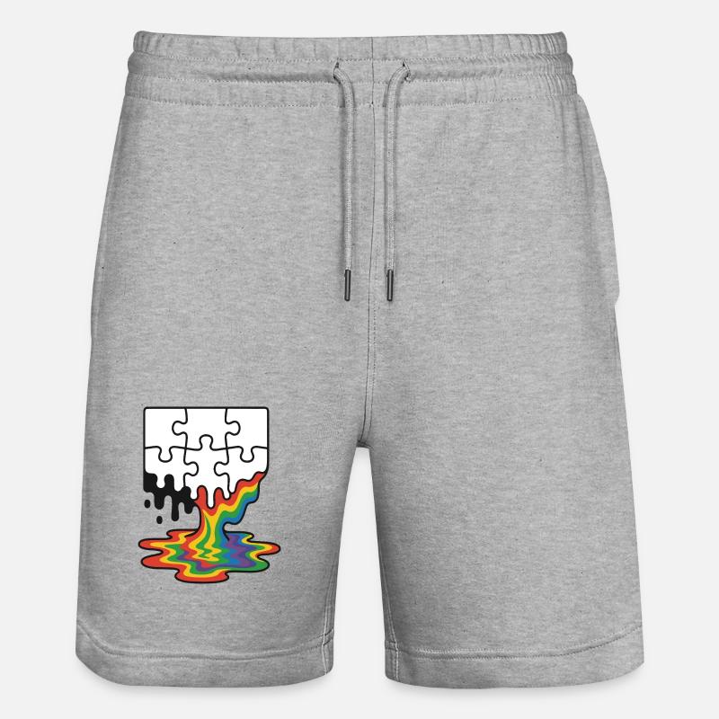 Rainbow Melt Puzzle Splash - Short de jogging bio TRAINER Stanley/Stella unisexe - gris chiné