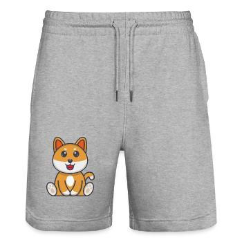 Dog - Stanley/Stella Trainer Unisex Organic Jogging Shorts - heather grey - Front - Nik (191cm) & Marisol (170cm)