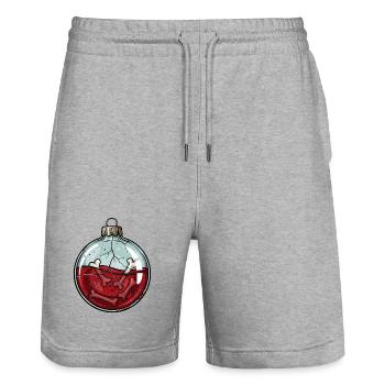 Gruselige Skelett Weihnachtskugel Horror Gothic - Stanley/Stella Unisex Bio Joggingshorts Trainer  - Grau meliert - Vorne - Nik (191cm) & Marisol (170cm)