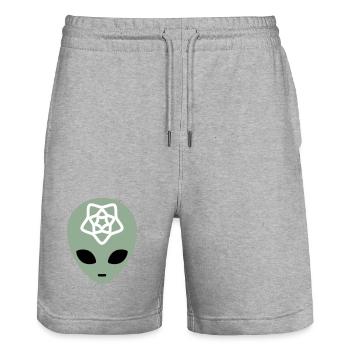 Geometric Alien Mindscape - Stanley/Stella Trainer Unisex Organic Jogging Shorts - heather grey - Front - Nik (191cm) & Marisol (170cm)