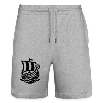Wikingerschiff Drachenboot - Stanley/Stella Unisex Bio Joggingshorts Trainer  - Grau meliert - Vorne - Nik (191cm) & Marisol (170cm)