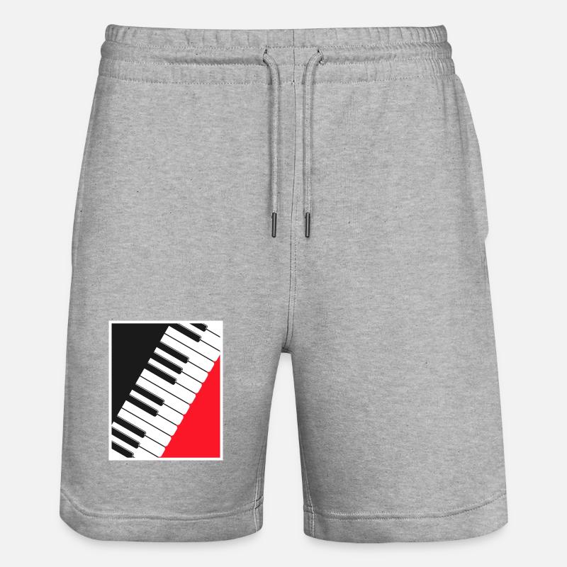 Art d’affiche clavier de piano - Short de jogging bio TRAINER Stanley/Stella unisexe - gris chiné