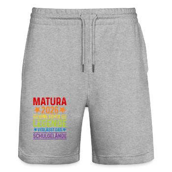 Matura 2026: A legend leaves the school grounds - Stanley/Stella Trainer Unisex Organic Jogging Shorts - heather grey - Front - Nik (191cm) & Marisol (170cm)