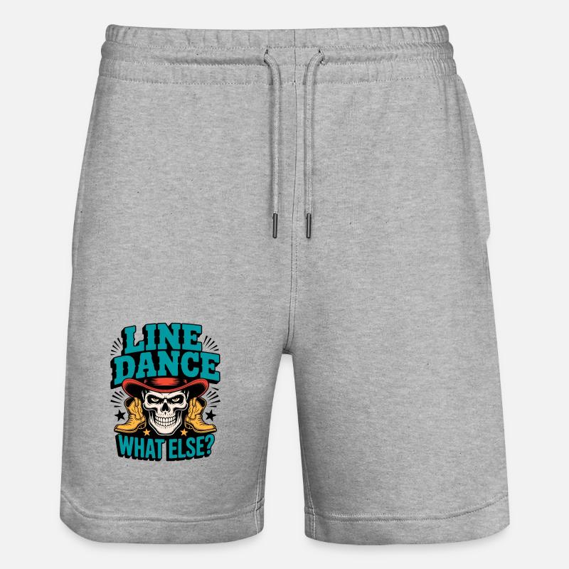 Line Dance Schädel mit Stiefeln - Stanley/Stella Unisex Bio Joggingshorts Trainer  - Grau meliert
