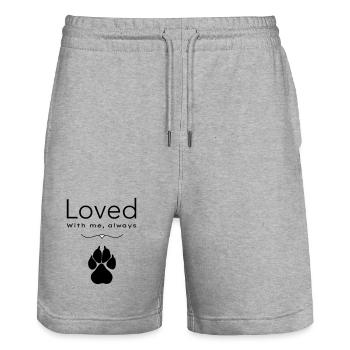 Le chien aimé - Short de jogging bio TRAINER Stanley/Stella unisexe - gris chiné - Devant - Nik (191cm) & Marisol (170cm)