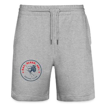 Eat Sleep Ski Skiclub - Stanley/Stella Unisex Bio Joggingshorts Trainer  - Grau meliert - Vorne - Nik (191cm) & Marisol (170cm)