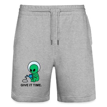 Interstellare Geduld - Stanley/Stella Unisex Bio Joggingshorts Trainer  - Grau meliert - Vorne - Nik (191cm) & Marisol (170cm)