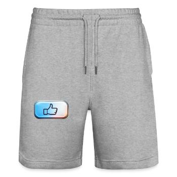 Neon Daumen Hoch Gradient - Stanley/Stella Unisex Bio Joggingshorts Trainer  - Grau meliert - Vorne - Nik (191cm) & Marisol (170cm)