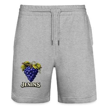Raisins de Jénine, Suisse - Short de jogging bio TRAINER Stanley/Stella unisexe - gris chiné - Devant - Nik (191cm) & Marisol (170cm)