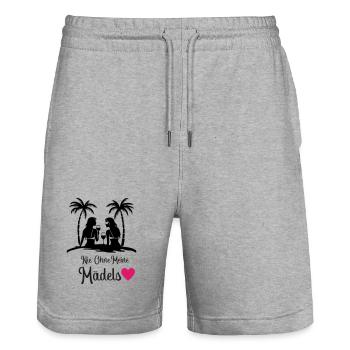 Nie Ohne Meine Mädels Herz - Stanley/Stella Unisex Bio Joggingshorts Trainer  - Grau meliert - Vorne - Nik (191cm) & Marisol (170cm)