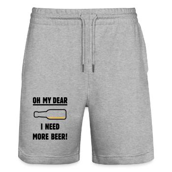 Oh My Dear – I Need More Beer! (Beer / POS 2C) - Stanley/Stella Trainer Unisex Organic Jogging Shorts - heather grey - Front - Nik (191cm) & Marisol (170cm)