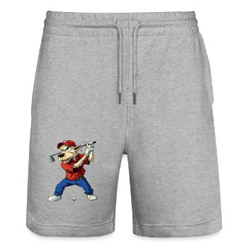 Hunde Golf - Stanley/Stella Unisex Bio Joggingshorts Trainer  - Grau meliert - Vorne - Nik (191cm) & Marisol (170cm)