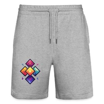 Kaleido du diamant arc-en-ciel - Short de jogging bio TRAINER Stanley/Stella unisexe - gris chiné - Devant - Nik (191cm) & Marisol (170cm)