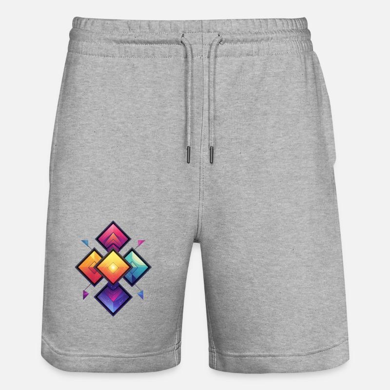 Kaleido du diamant arc-en-ciel - Short de jogging bio TRAINER Stanley/Stella unisexe - gris chiné