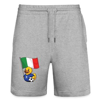 Italy Football Fan Shirt for Proud Fans - Stanley/Stella Trainer Unisex Organic Jogging Shorts - heather grey - Front - Nik (191cm) & Marisol (170cm)